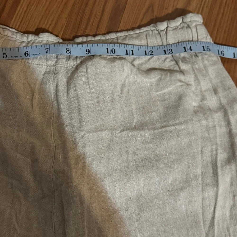 Thread & Supply Cream Linen Pants‎ Size M Comfort Quiet Luxury Business Casual
